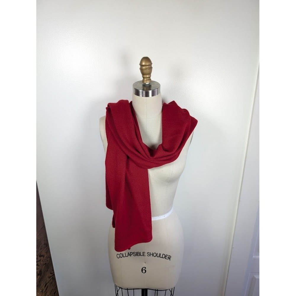Ann Taylor Loft Scarf Merino Wool Cashmere Blend Knit Rectangle Hong Kong Vtg